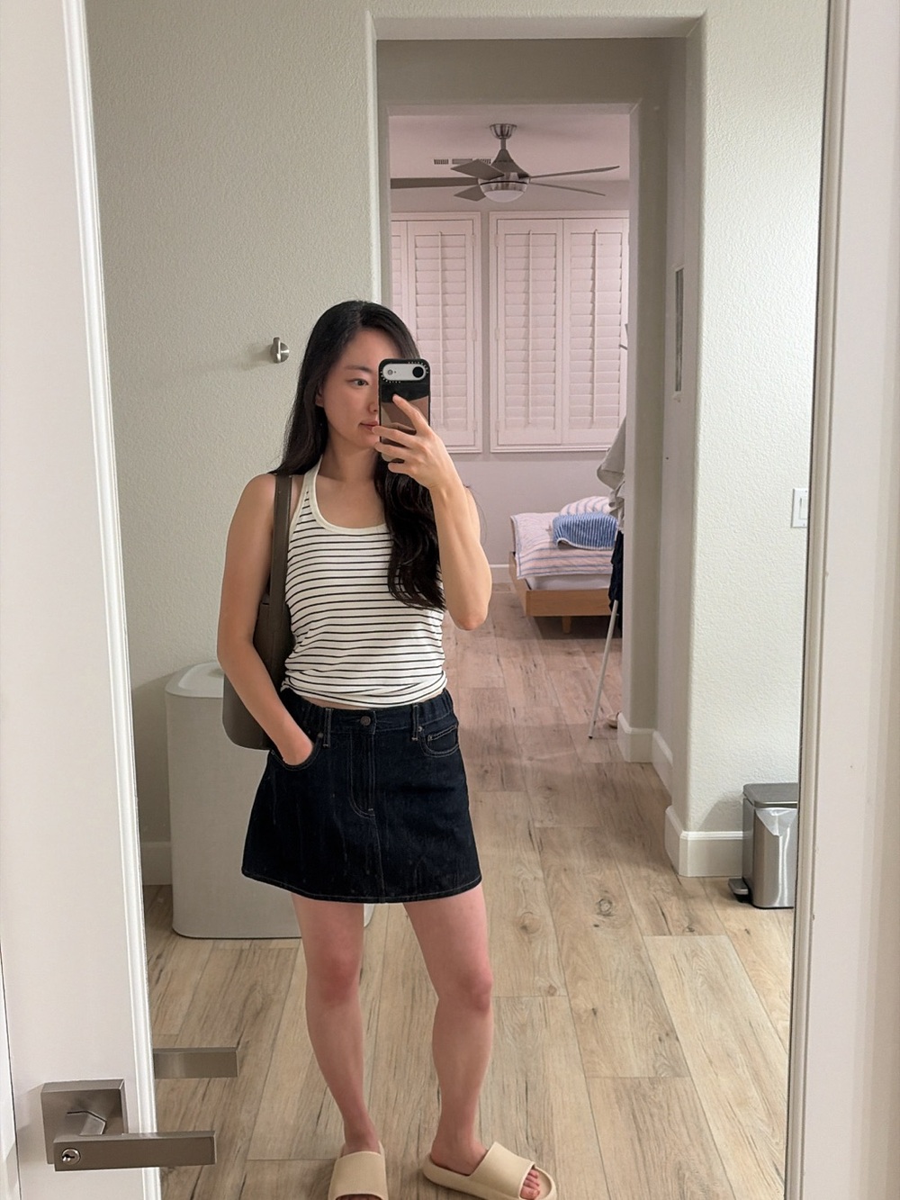 UNIQLO Striped Halter Neck Bra Top – White/Black | Size M